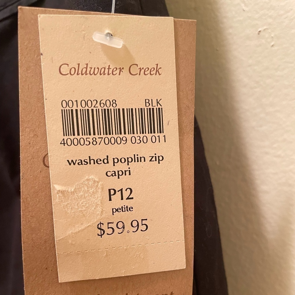 Coldwater Creek Natural Fit Cropped Leg Pants Women's Size 12P Black Stretch NWT - Picture 6 of 7